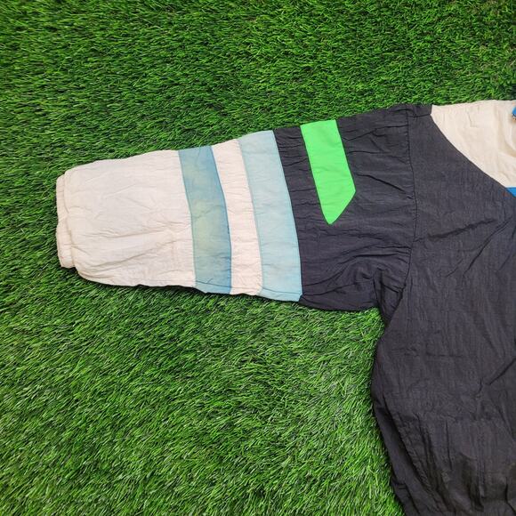 Vintage 80s HEAD Windbreaker Jacket Mens S/M Boxy Fit Neon Cropped Boxy - Picture 4 of 8